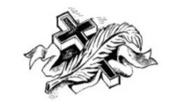 Rysunek czarno-białego krzyża
